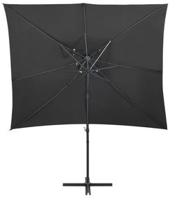 Umbrela suspendata cu invelis dublu, antracit, 250x250 cm Antracit