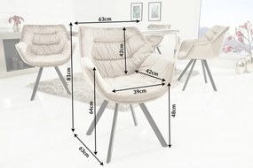 Scaun design retro Dutch Comfort, catifea greige