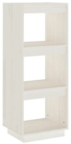 810845 vidaXL Bibliotecă/Separator cameră, alb, 40x35x103 cm, lemn masiv pin