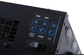 HOMCOM Șemineu Electric de Perete 900/1800W Încălzire cu Efect de Flacără 3D Reglabil, Șemineu Electric cu Lumină LED în 7 Culori, Telecomandă, Temporizator și Termostat, 30 m², Negru | Aosom Romania