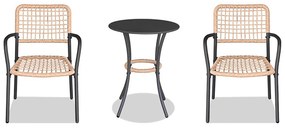 Set mobilier de grădină Abril (natural + antracit) (pentru 2 persoane). 1121234