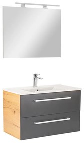 Mobilier complet de baie Vario Clam 80 stejar-antracit
