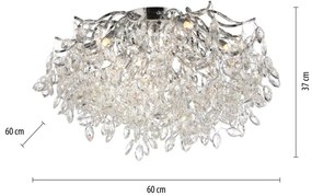 Lustra aplicata design magnific, crom, diametru 60cm, RICICLE