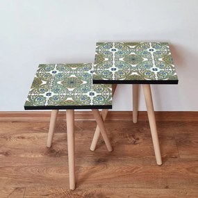 Set 2 Masute Auxiliare 2SHP39, MDF, Verde