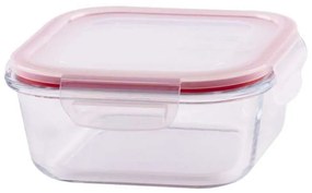Recipient pentru alimente, BSG1, 0750 ml, 15x15x6 cm, patrat, sticla borosilicata PP, Clip, MagicHom