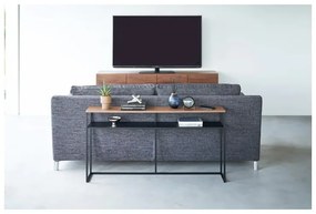 Masă consolă neagră/maro închis cu aspect de lemn de frasin 20,5x126 cm Tower – YAMAZAKI