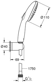 GROHE 27950001 - Set de duș VITALIO START 110, crom lucios