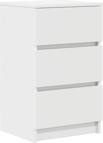 vidaXL Noptiera cu 3 sertare alb 39x35x65 cm