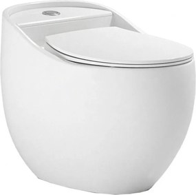 Set vas WC compact pe pardoseala Rune Ymir Rimless alb cu rezervor si capac softclose