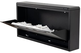 Pantofar negru cu deschidere înclinată/suspendat din metal 75x38x13 cm Mario – Spinder Design