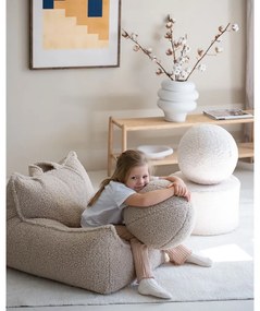 Fotoliu puf pentru copii maro deschis cu tapițerie din țesătură bouclé Chair – Wigiwama