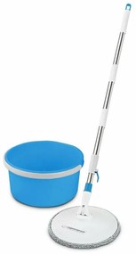 Set mop rotativ Esperanza Spin Mop EHS007 cu galeata si storcator rotire 360 grade Alb/Albastru