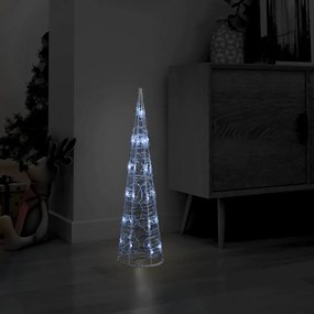 Piramida decorativa con de lumini cu LED alb rece 60 cm acril 1, Alb rece, 60 cm