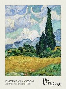 Reproducere Wheatfield with Cypresses (1889), Vincent van Gogh