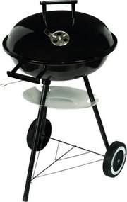 Gratar pe carbuni MasterGrill MG913, 42 cm, Manere, Otel emailat, Raft, 2 rotite, Negru/ Inox