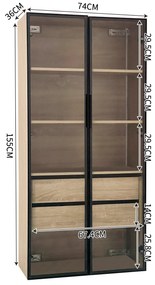 Set de 2 dulapuri de baie cu iluminare LED, Negru | Aosom Romania