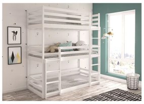 Pat Supraetajat Cu Baldachin TEDRO Alb 90x200cm