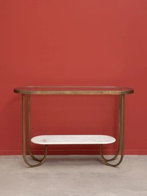 Consola din marmura si sticla, cu aspect vintage, Lahori