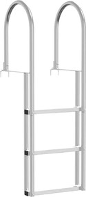 vidaXL Ladder dock cu 3 pași Argintiu 45 x 11,5 x 134 cm Aluminiu