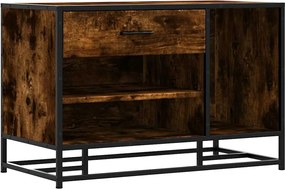 vidaXL Bancă de pantofi din stejar afumat lemn de prelucrare și metal