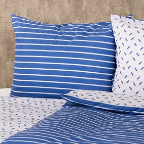 Lenjerie de pat din bumbac 4Home Dungi, albastru, 140 x 220 cm, 70 x 90 cm