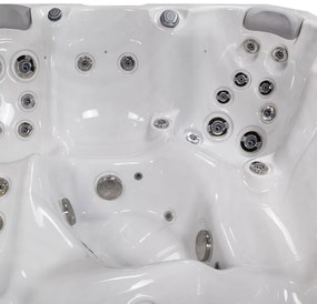 Minipiscina 5 persoane 218 Ã  218 cm alba cu hidromasaj, acril, Wellis, Palermo CityLife Deluxe