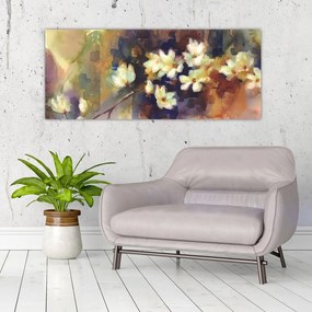 Tablou - Magnolii albe, pictură (120x50 cm)