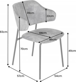 Set 2 scaune stil modern Tracy Alpine, boucle gri