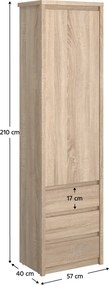 Etajeră TYP 5, PAL melaminat, stejar sonoma, NORTY