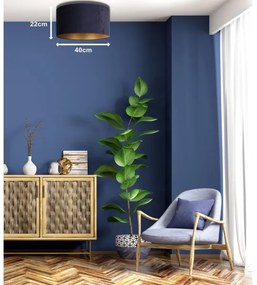 Duolla - Plafonieră ROLLER 1xE27/15W/230V d. 40 cm albastră/aurie