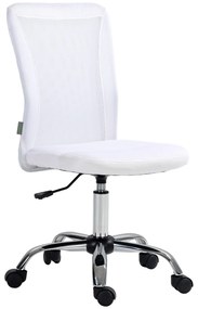 Vinsetto Scaun de birou ergonomic înălțime reglabilă picior cromat pivotant 360° îmbrăcăminte plasă albă | Aosom Romania