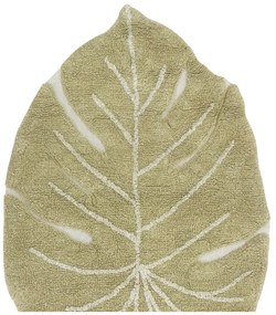 Covor pentru copii kaki lavabil/țesut manual din bumbac 75x100 cm Mini Monstera Olive – Lorena Canals