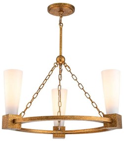 Elstead KRISTY3-DG-OPAL - Pendul pe tijă KRISTY, 3xE27/40W/230V, finisaj cupru