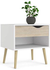 Noptieră albă/în culoare naturală Oslo – Tvilum