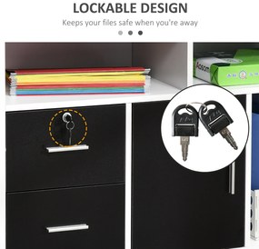 HOMCOM Suport Imprimantă cu Sertare Dulapior Multifuncțional Spațiu de Stocare pentru Birou și Acasă Design Modern Alb | Aosom Romania