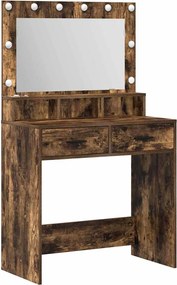 vidaXL Masă de Machiaj Stejar fumuriu 79 x 41 x 135 cm Lemn compozit