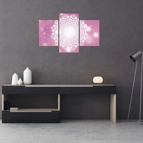 Tablou - Mandala pe fundal roz (90x60 cm)
