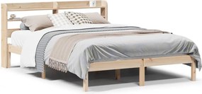 vidaXL Cadru de pat fără saltea, 140x200 cm, lemn masiv pin