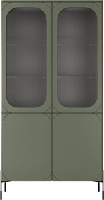 Vitrină cu patru uși Sonatia 100 cm - verde măsliniu