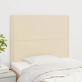 vidaXL Tăblii de pat, 2 buc, crem, 90x5x78/88 cm, textil