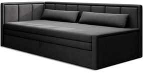 Canapea gri închis extensibilă/cu spațiu de depozitare cu tapițerie din chenille 214 cm Fulgeo – ELTAP