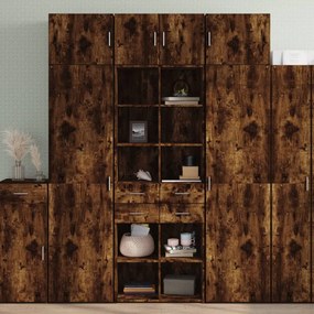 vidaXL Dulap înalt, stejar fumuriu, 70x42,5x185 cm, lemn prelucrat