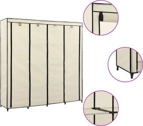 vidaXL Șifonier cu 4 compartimente, crem, 175 x 45 x 170 cm