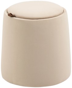 HOMCOM Otoman 2 în 1 cu catifea, cu depozitare și capac detașabil Φ44 cm x 47,5 cm Bej | Aosom Romania