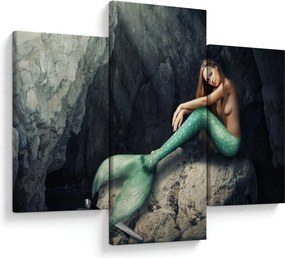 Tablou - Sirena pe stâncă (90x60 cm)