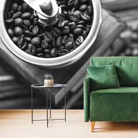 Fototapet autoadeziv mașină de măcinat cafea vintage în alb-negru