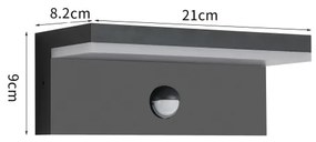 Brilagi-LED Aplica de exterior cu senzor TESSI LED/10W/230V neagră IP54