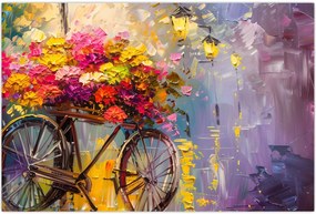 Tablou - Roată cu flori (90x60 cm)