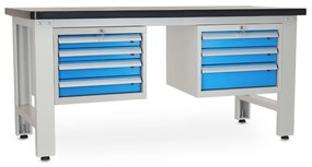 Masa atelier Solid MDF-43, 180 cm, 2 cutii suspendate, negru