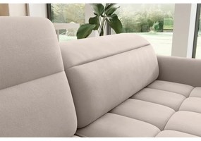 Colțar maro deschis extensibil/cu spațiu de depozitare cu tapițerie din catifea (cu colț pe partea stângă/în formă de ”L”) Barea – ELTAP